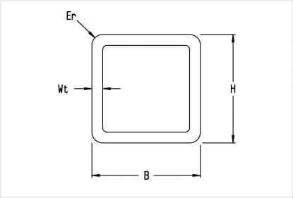 25x25x3 hollow section